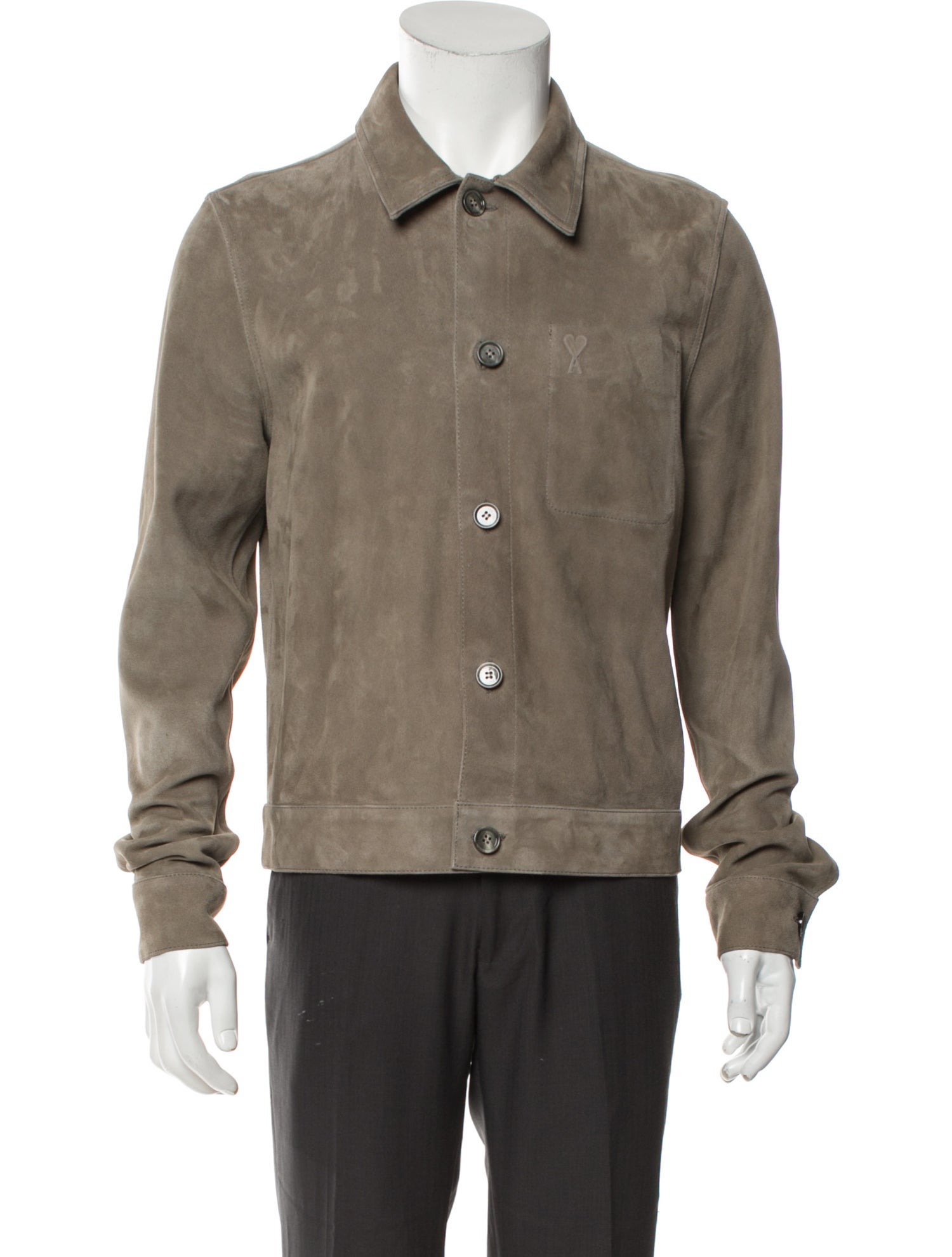 AMI Alexandre Mattiussi Suede Trucker Jacket