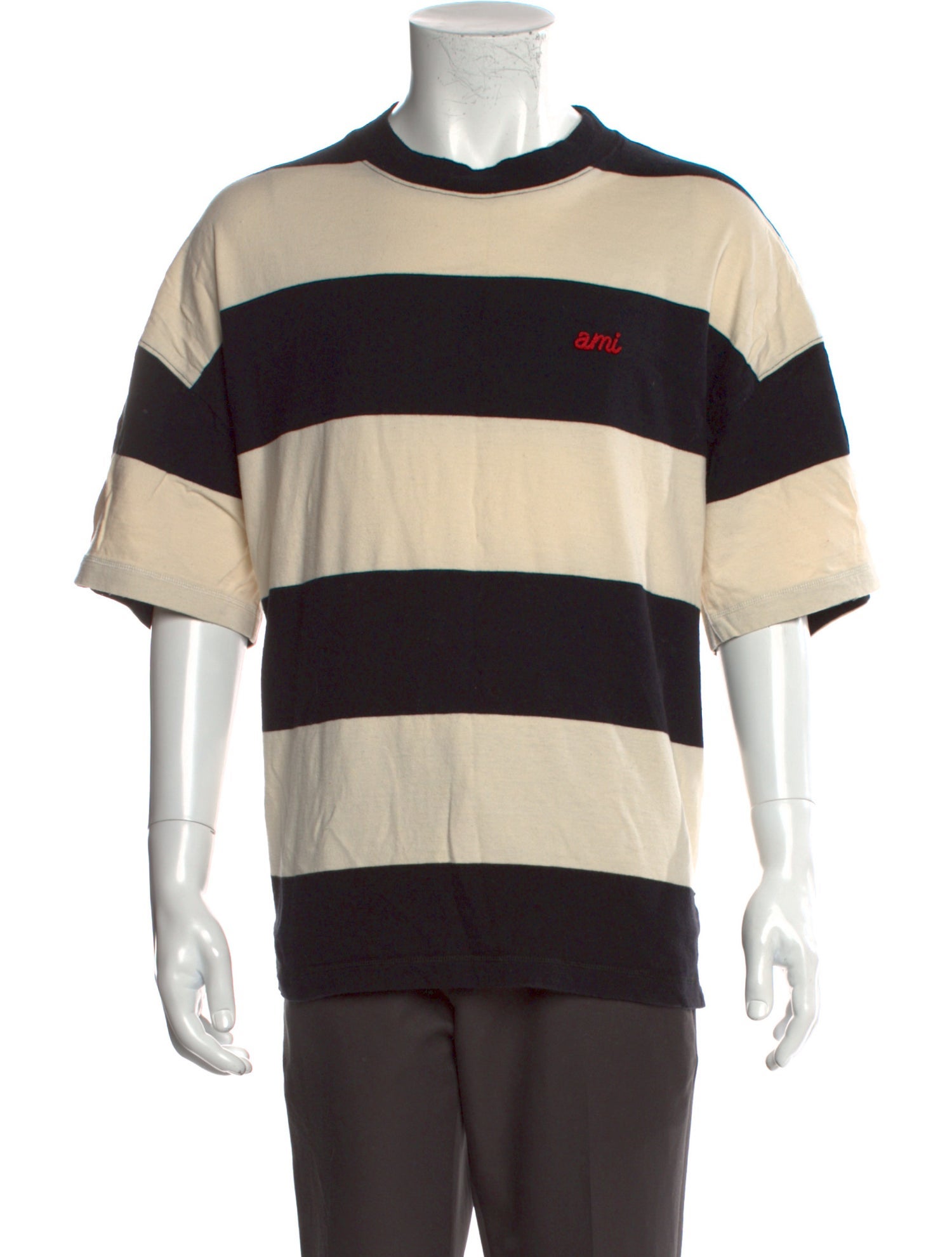 AMI Alexandre Mattiussi Striped Crew Neck T-Shirt