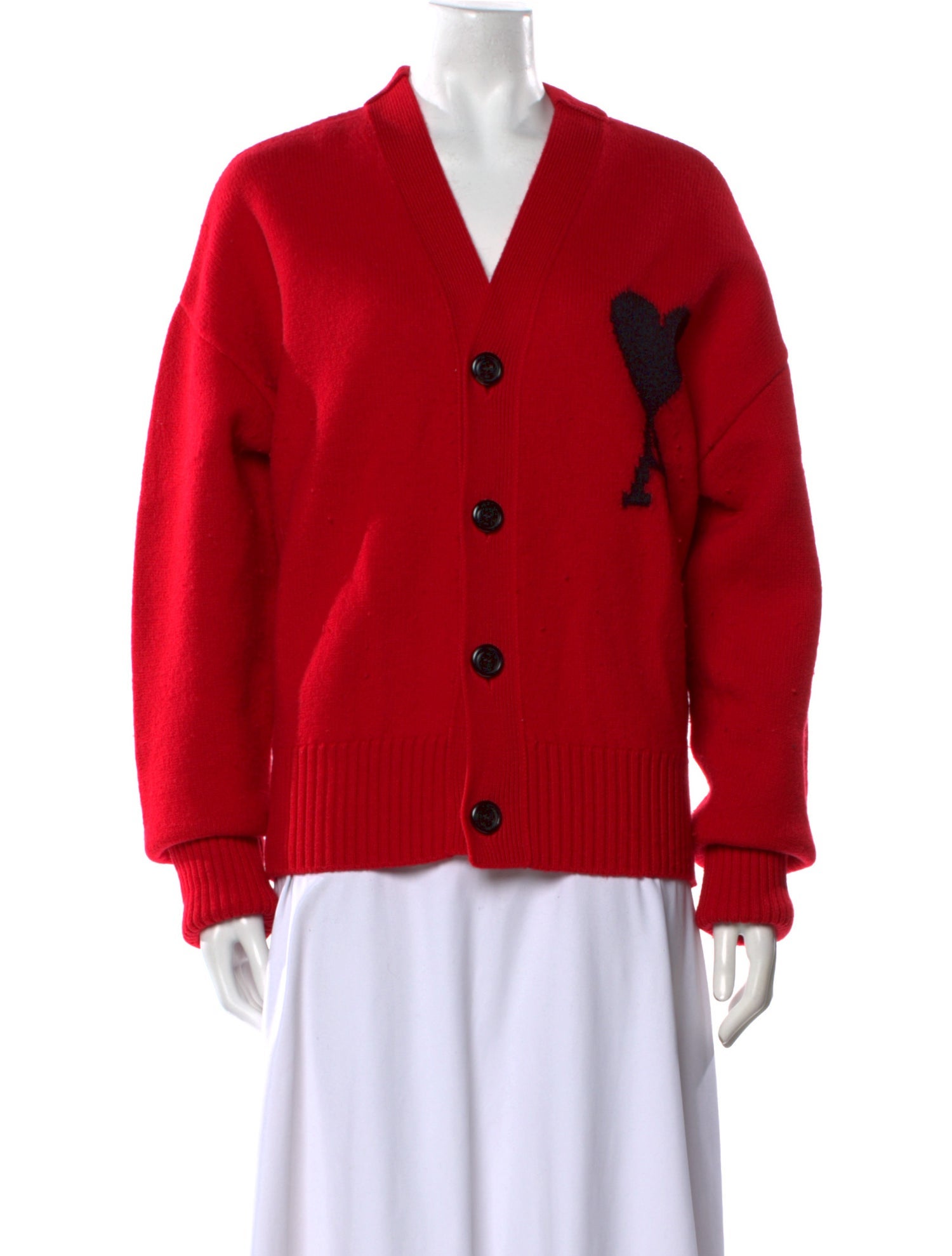 AMI Alexandre Mattiussi Virgin Wool V-Neck Sweater