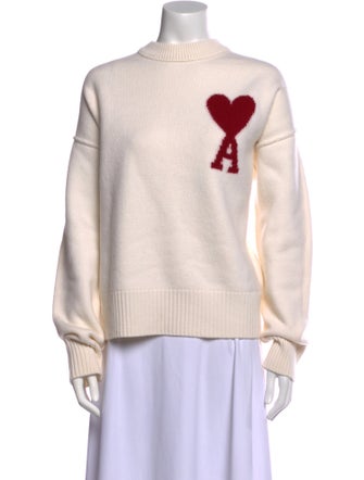 AMI Alexandre Mattiussi Virgin Wool Graphic Print Sweater