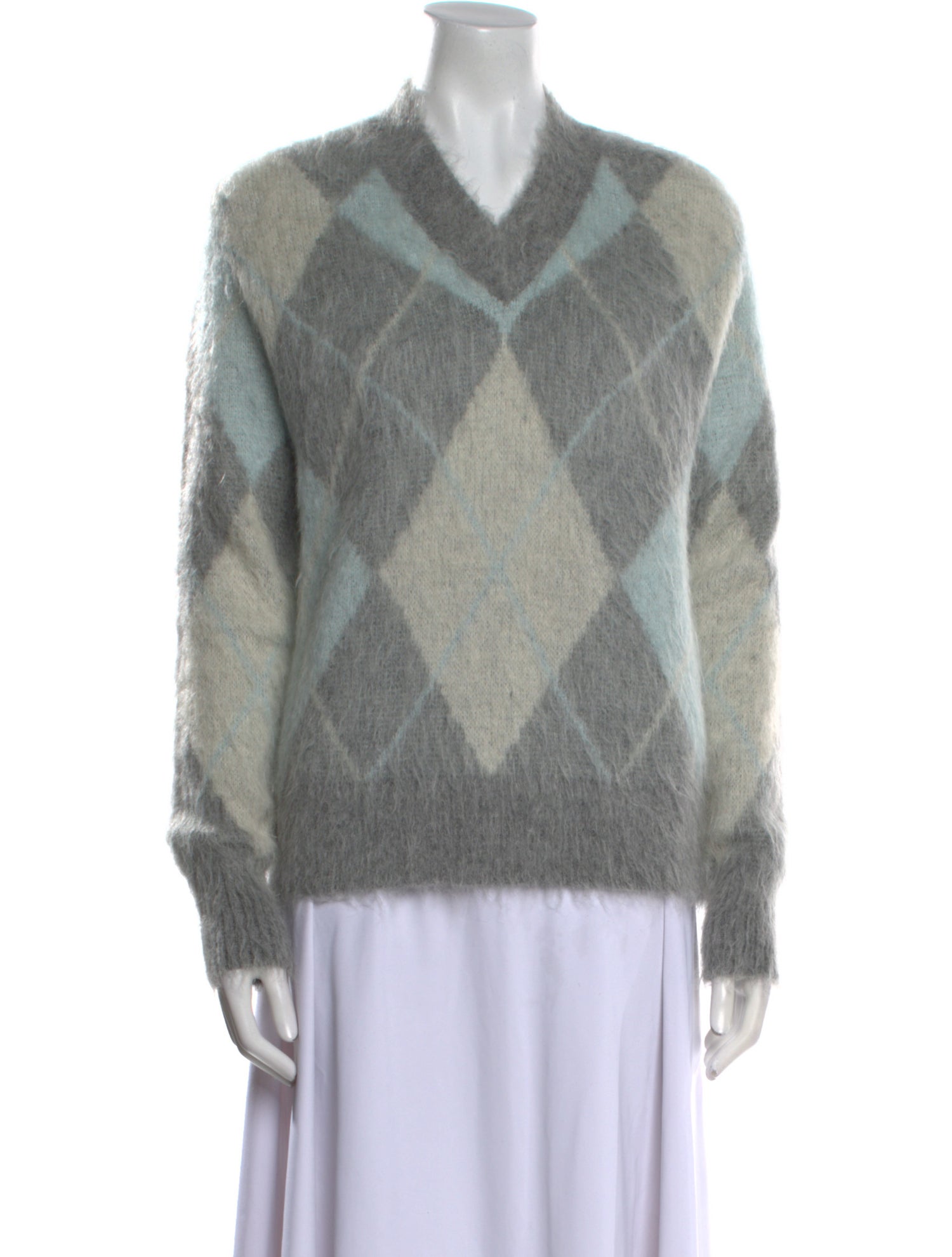 AMI Alexandre Mattiussi Printed V-Neck Sweater