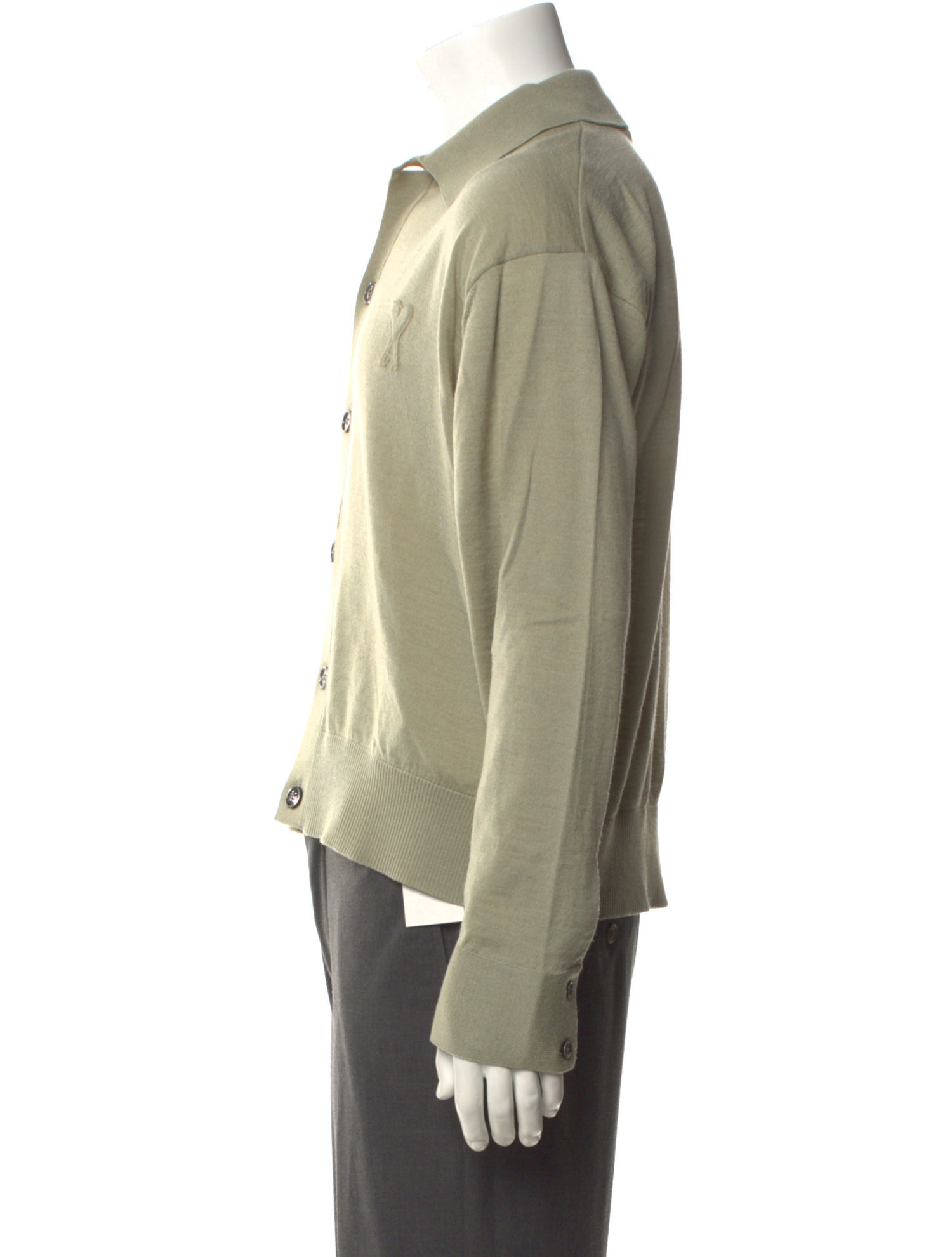 AMI Alexandre Mattiussi Merino Wool Collar Polo Sweater