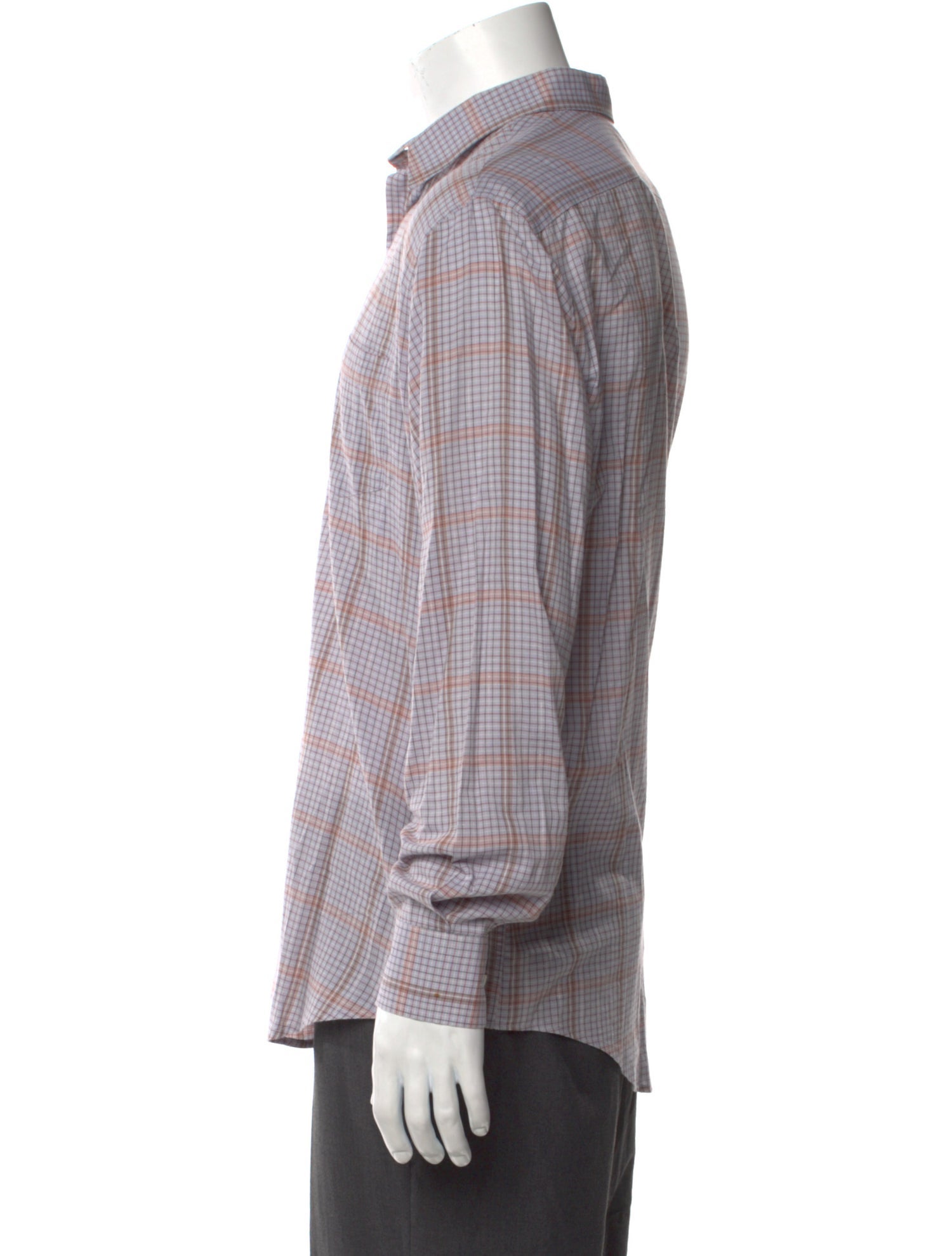 AMI Alexandre Mattiussi Plaid Print Long Sleeve Shirt