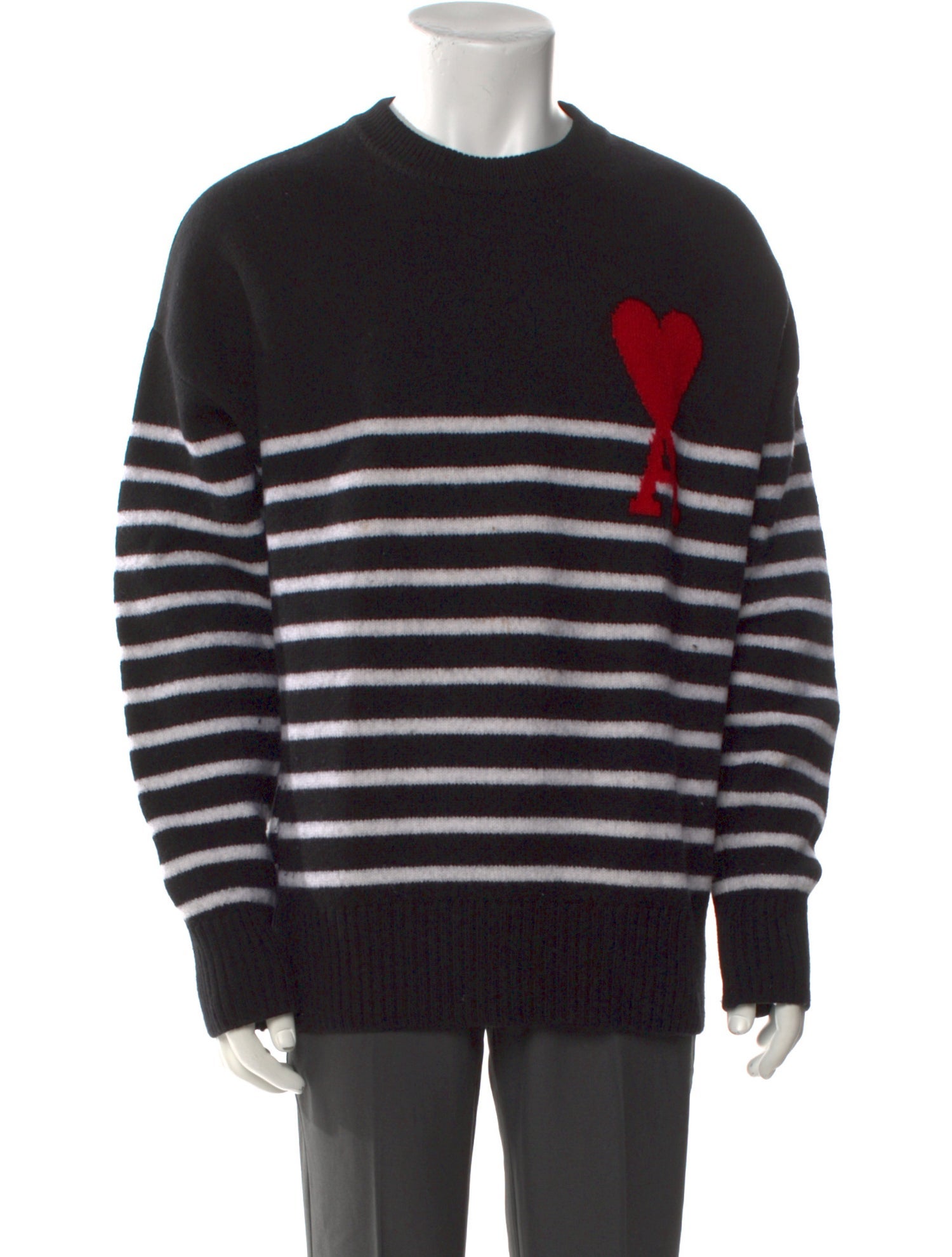 AMI Alexandre Mattiussi Virgin Wool Striped Pullover