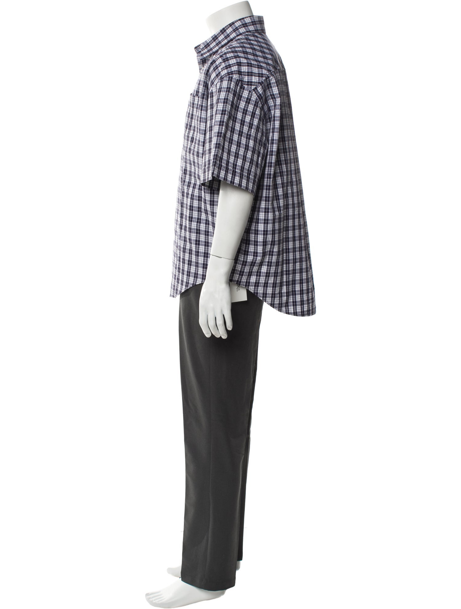 AMI Alexandre Mattiussi Plaid Print Short Sleeve Shirt