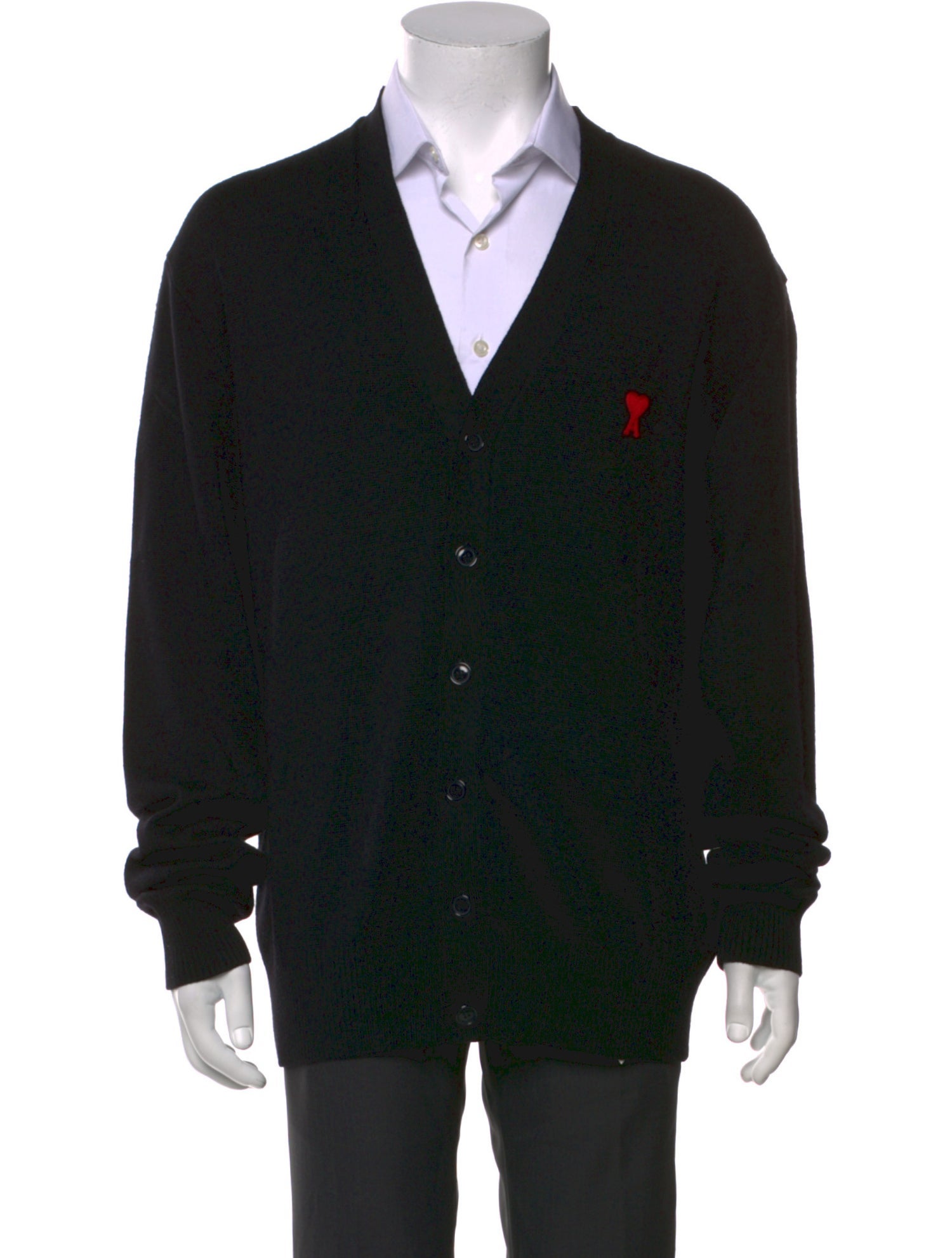 AMI Alexandre Mattiussi Merino Wool V-Neck Cardigan