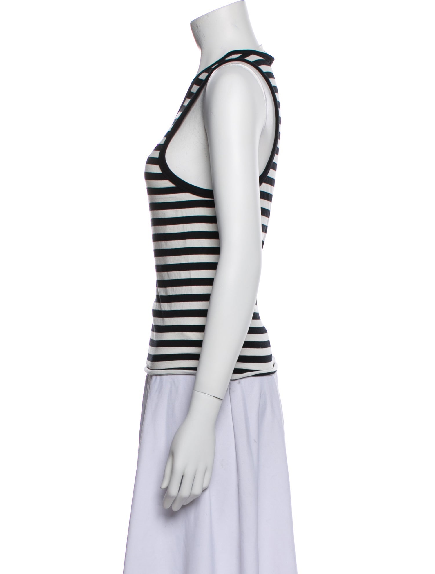 AMI Alexandre Mattiussi Striped Scoop Neck Top