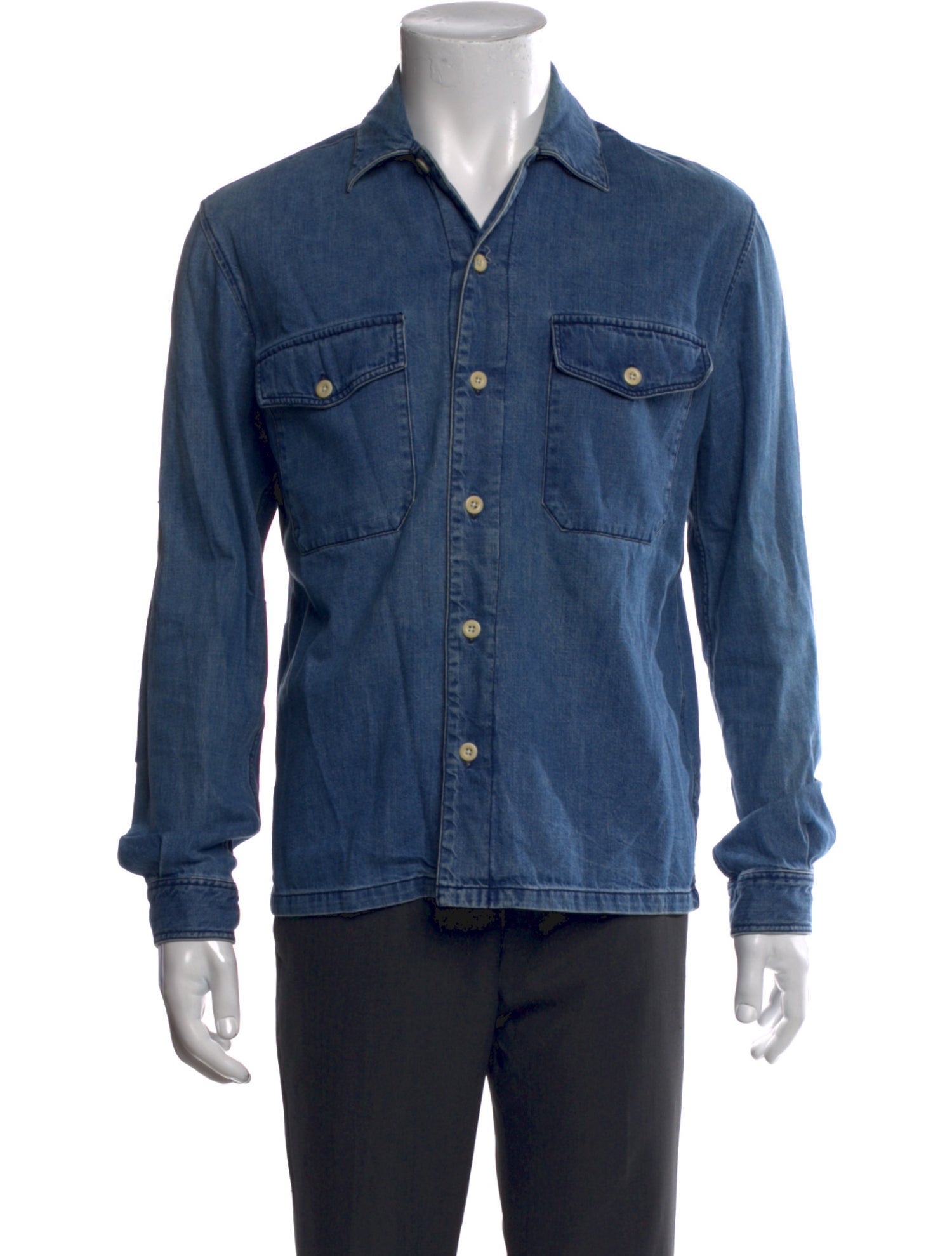 AMI Alexandre Mattiussi Long Sleeve Denim Shirt