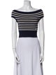 AMI Alexandre Mattiussi Merino Wool Striped Crop Top