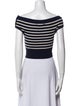 AMI Alexandre Mattiussi Merino Wool Striped Crop Top