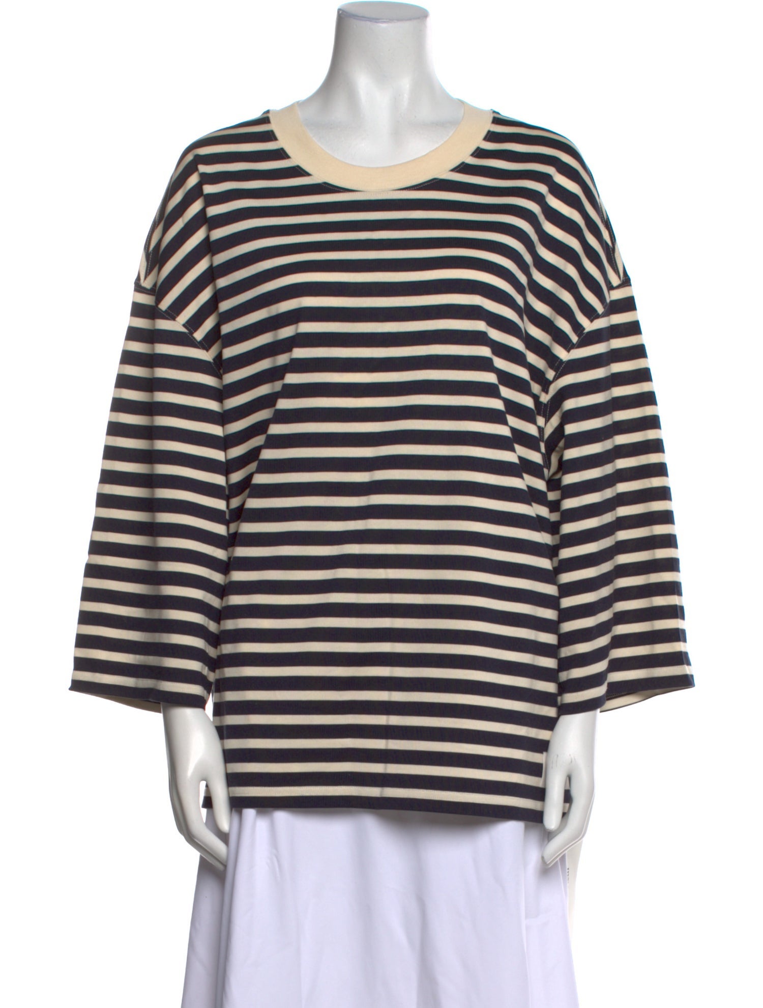 AMI Alexandre Mattiussi Striped Scoop Neck T-Shirt