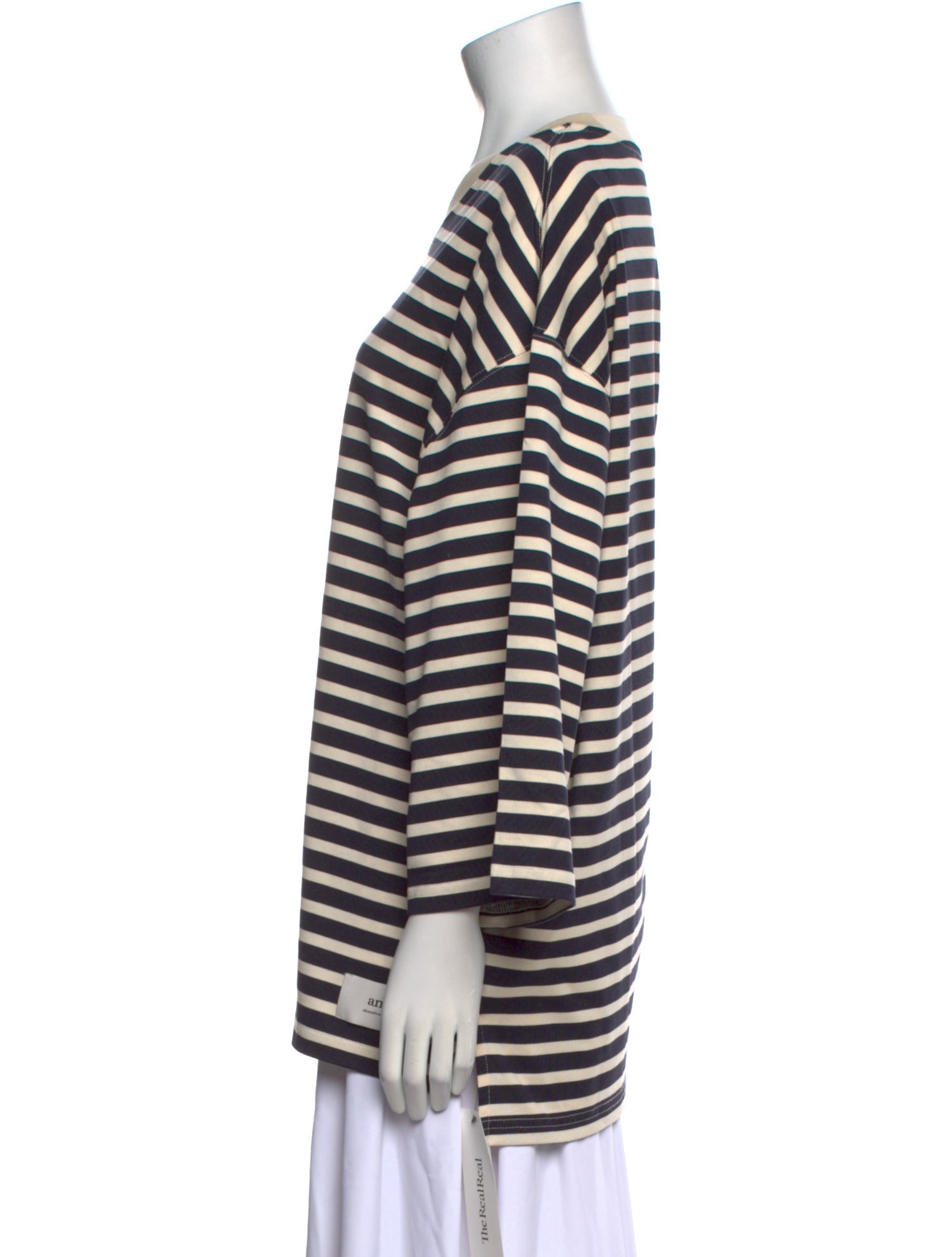 AMI Alexandre Mattiussi Striped Scoop Neck T-Shirt