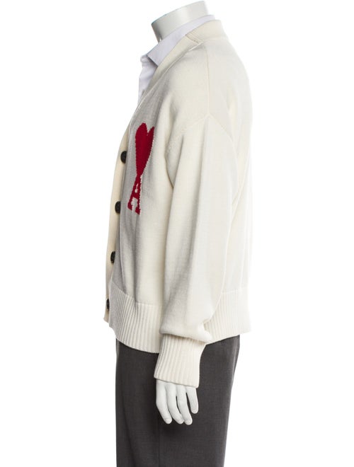 AMI Alexandre Mattiussi Graphic Print V-Neck Cardigan