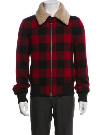 AMI Alexandre Mattiussi Wool Plaid Print Utility Jacket