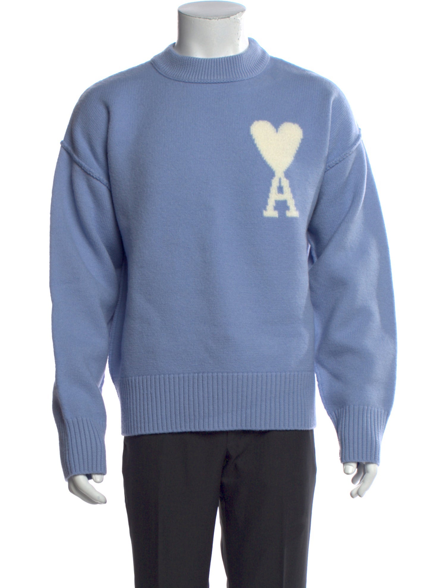 AMI Alexandre Mattiussi Virgin Wool Graphic Print Pullover w/ Tags