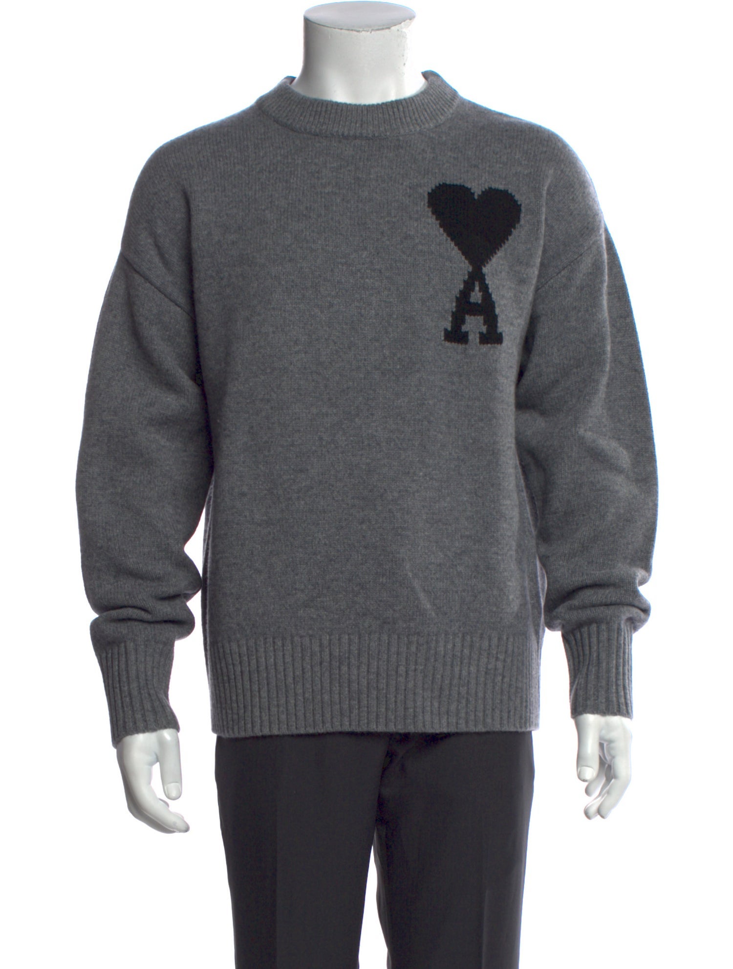 AMI Alexandre Mattiussi Virgin Wool Graphic Print Pullover w/ Tags