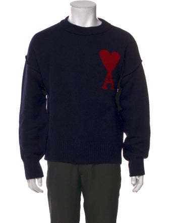 AMI Alexandre Mattiussi Virgin Wool Graphic Print Pullover