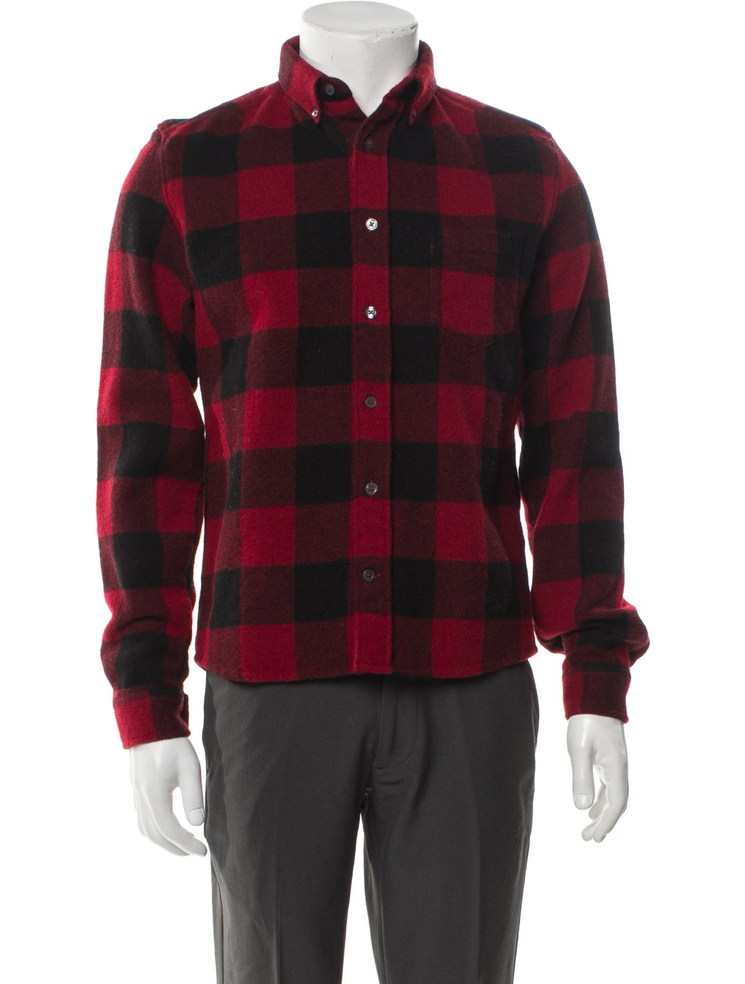 AMI Alexandre Mattiussi Wool Plaid Print Jacket