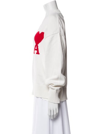 AMI Alexandre Mattiussi Graphic Print V-Neck Sweater