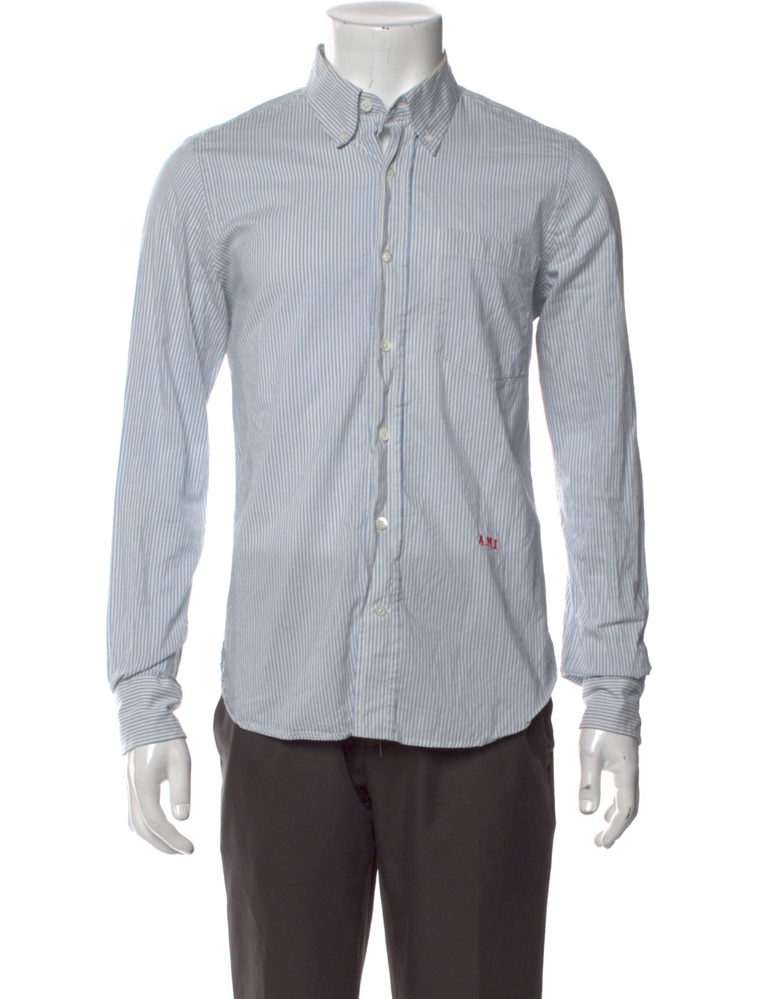 AMI Alexandre Mattiussi Striped Long Sleeve Shirt