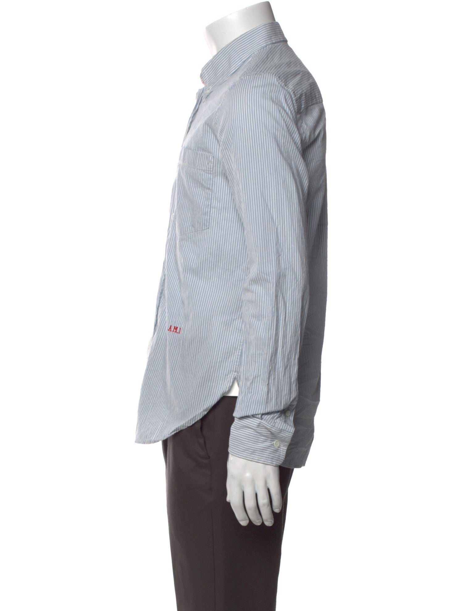 AMI Alexandre Mattiussi Striped Long Sleeve Shirt