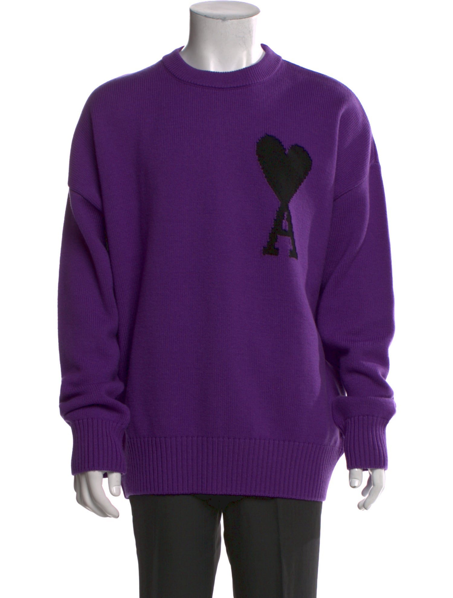 AMI Alexandre Mattiussi Virgin Wool Graphic Print Pullover w/ Tags