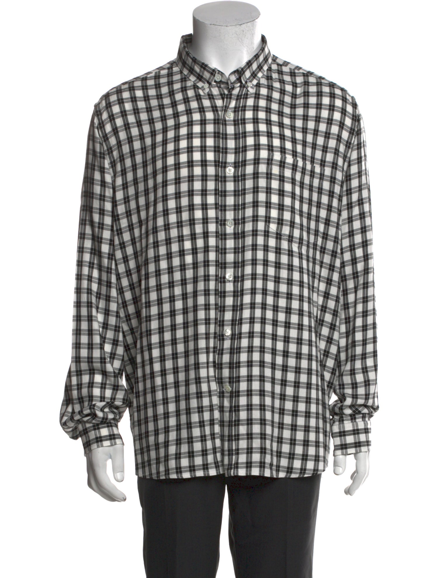 AMI Alexandre Mattiussi Plaid Print Long Sleeve Shirt