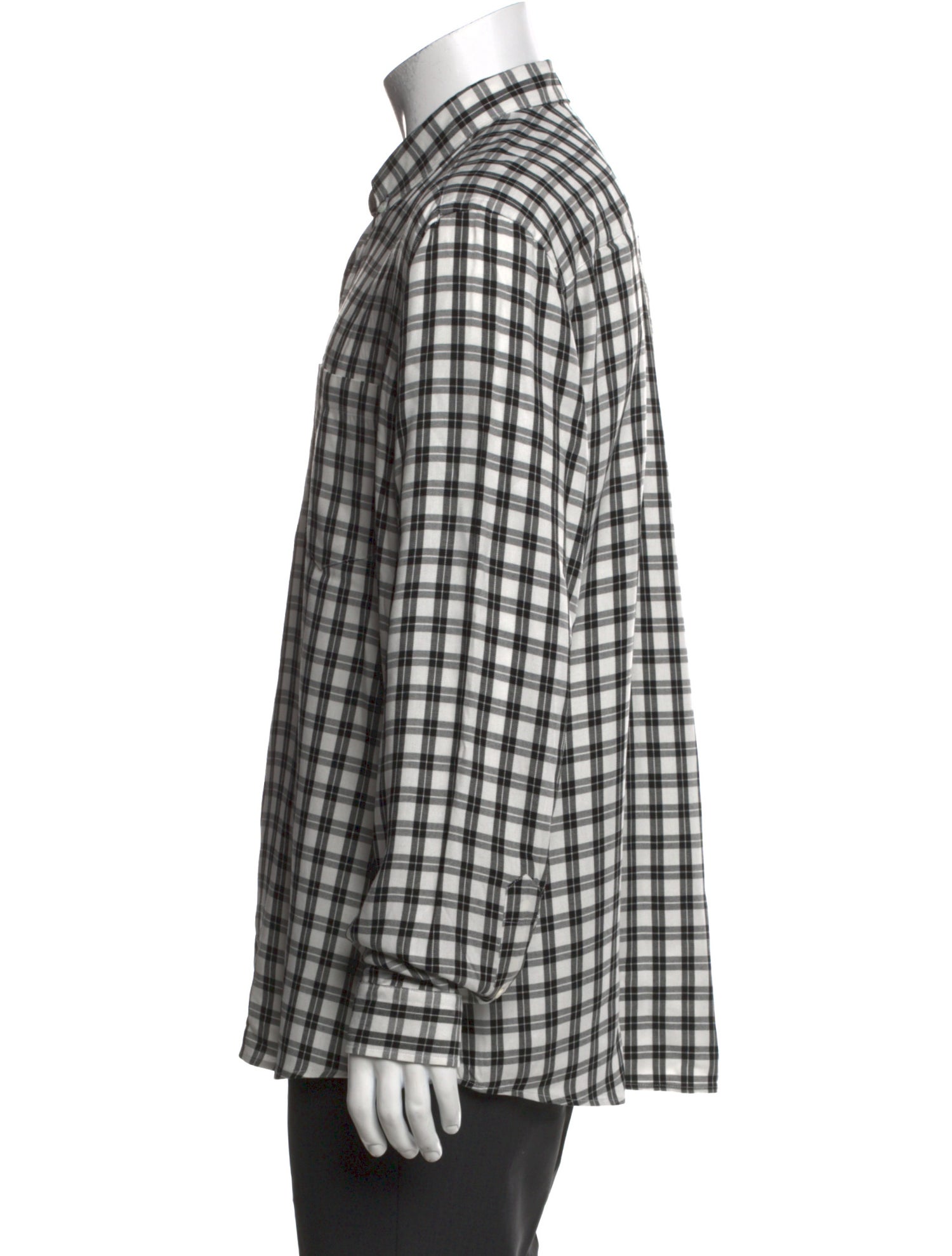 AMI Alexandre Mattiussi Plaid Print Long Sleeve Shirt