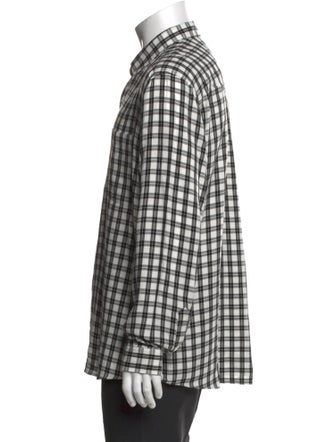AMI Alexandre Mattiussi Plaid Print Long Sleeve Shirt