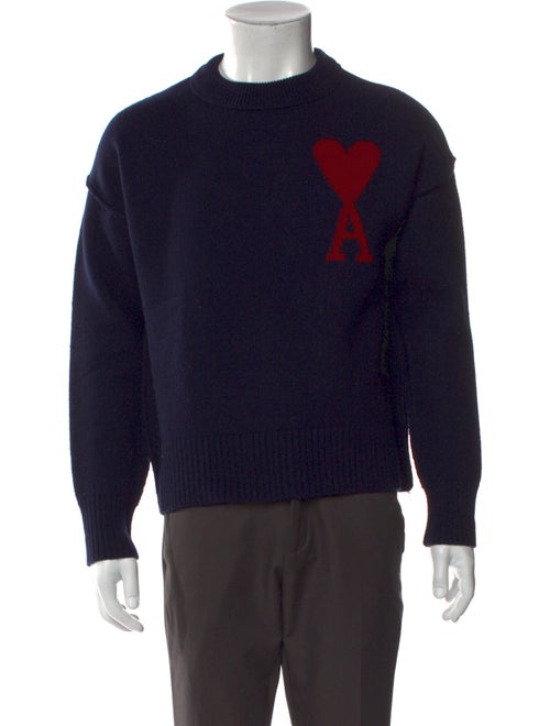 AMI Alexandre Mattiussi Virgin Wool Graphic Print Pullover
