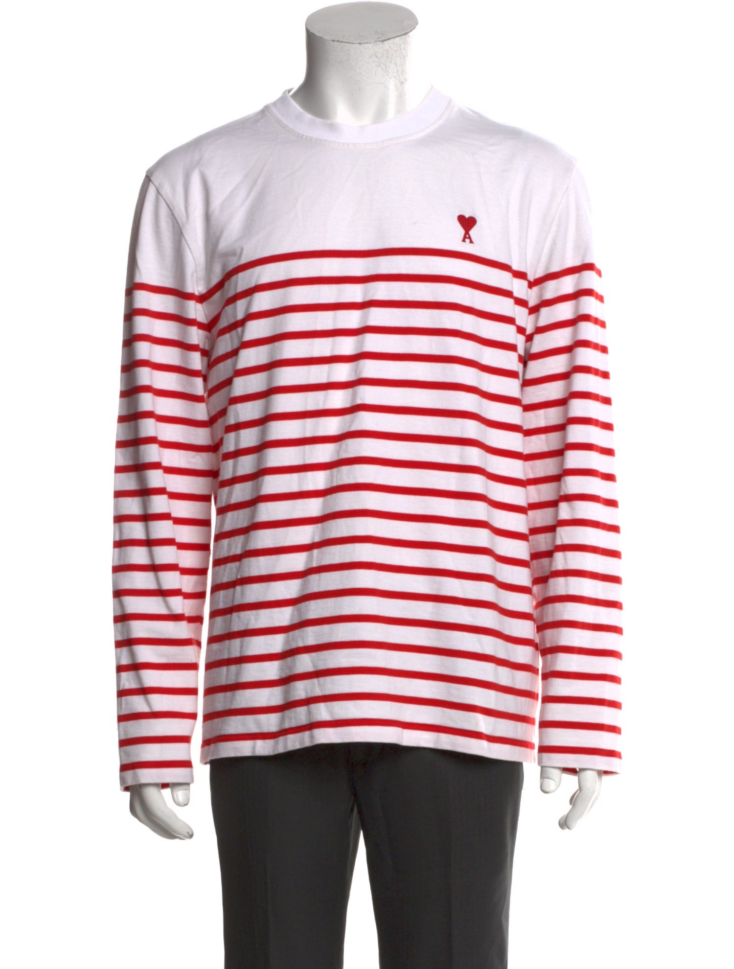 AMI Alexandre Mattiussi Striped Crew Neck T-Shirt