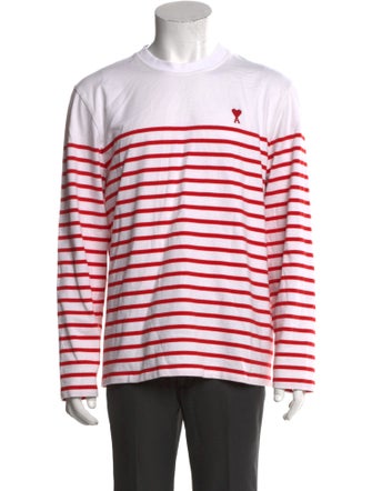 AMI Alexandre Mattiussi Striped Crew Neck T-Shirt