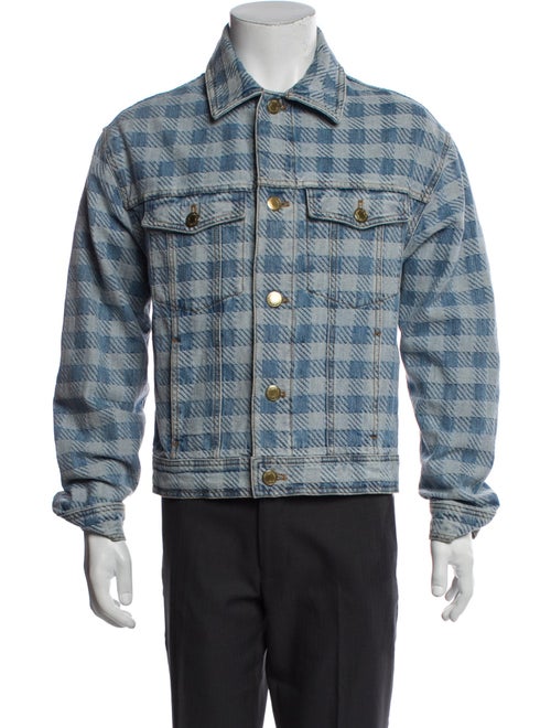 AMI Alexandre Mattiussi Plaid Print Trucker Jacket