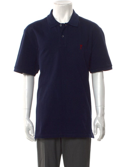 AMI Alexandre Mattiussi Collar Short Sleeve Polo Shirt