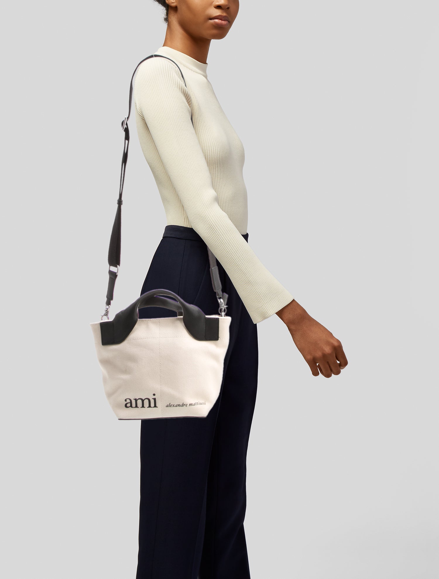 AMI Alexandre Mattiussi Canvas Top Handle Bag