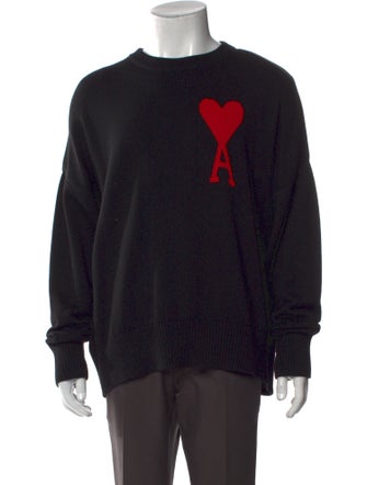 AMI Alexandre Mattiussi Merino Wool Graphic Print Pullover