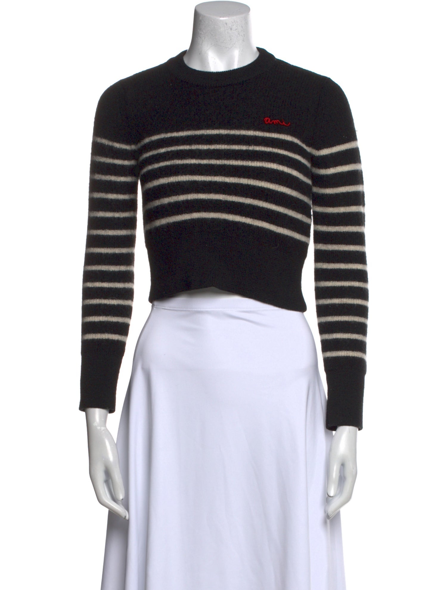 AMI Alexandre Mattiussi Striped Crew Neck Sweater