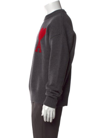 AMI Alexandre Mattiussi Virgin Wool Graphic Print Pullover