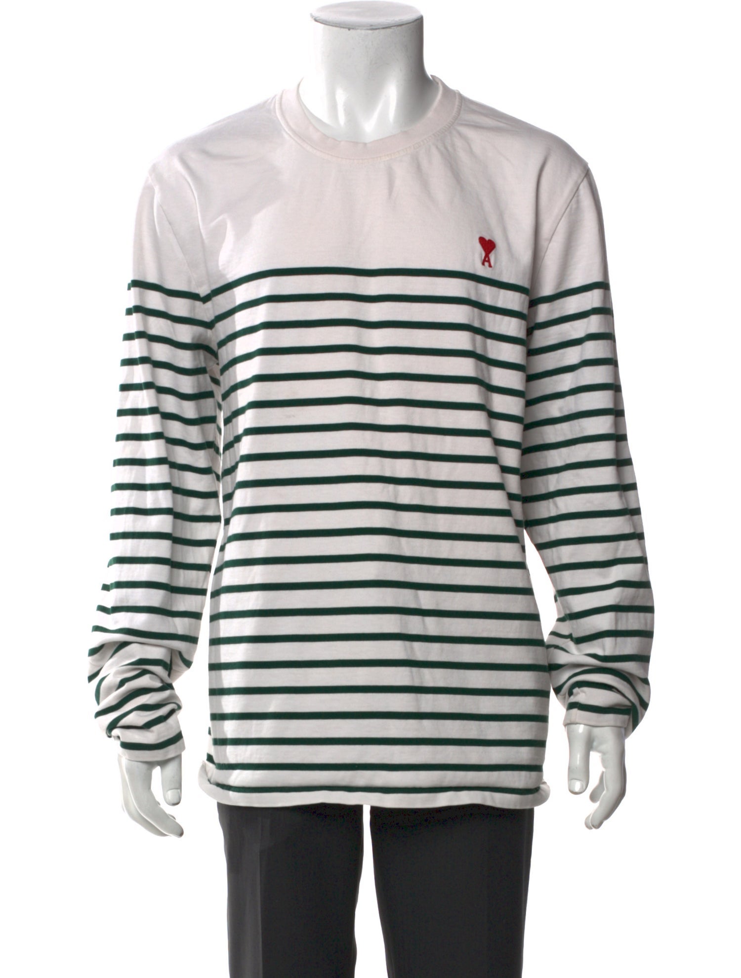 AMI Alexandre Mattiussi Striped Crew Neck Henley