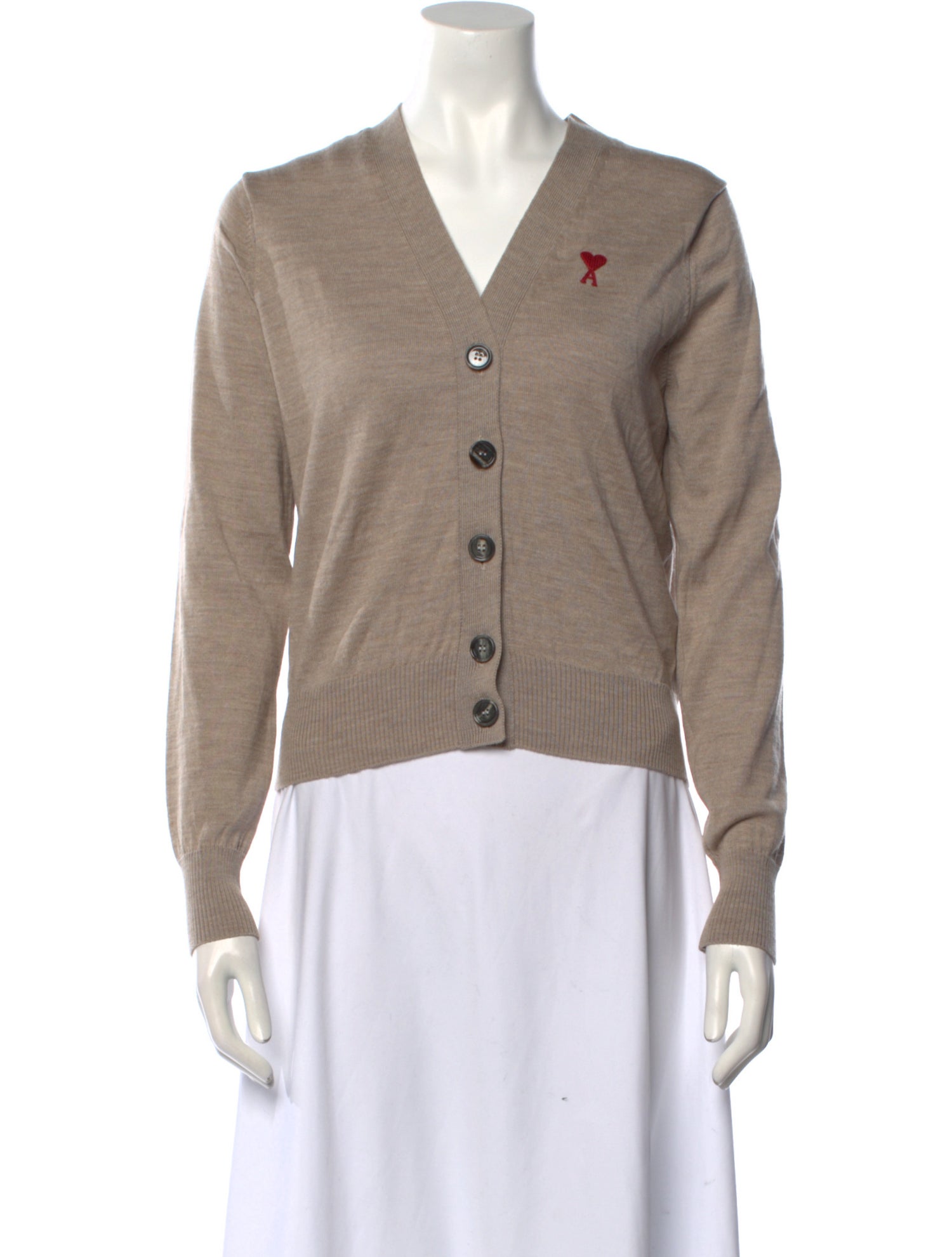 AMI Alexandre Mattiussi Merino Wool V-Neck Sweater w/ Tags