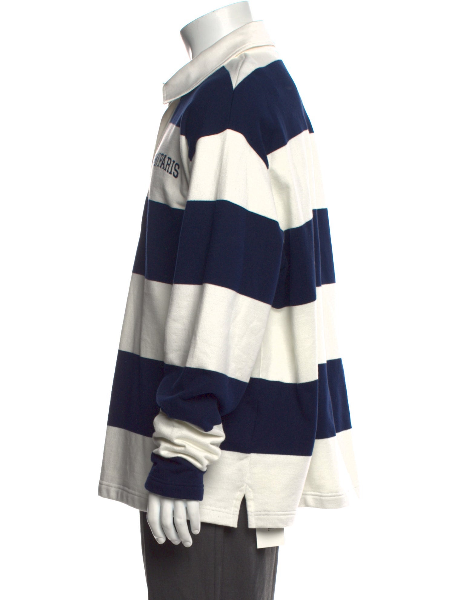 AMI Alexandre Mattiussi Striped Collar Polo Shirt