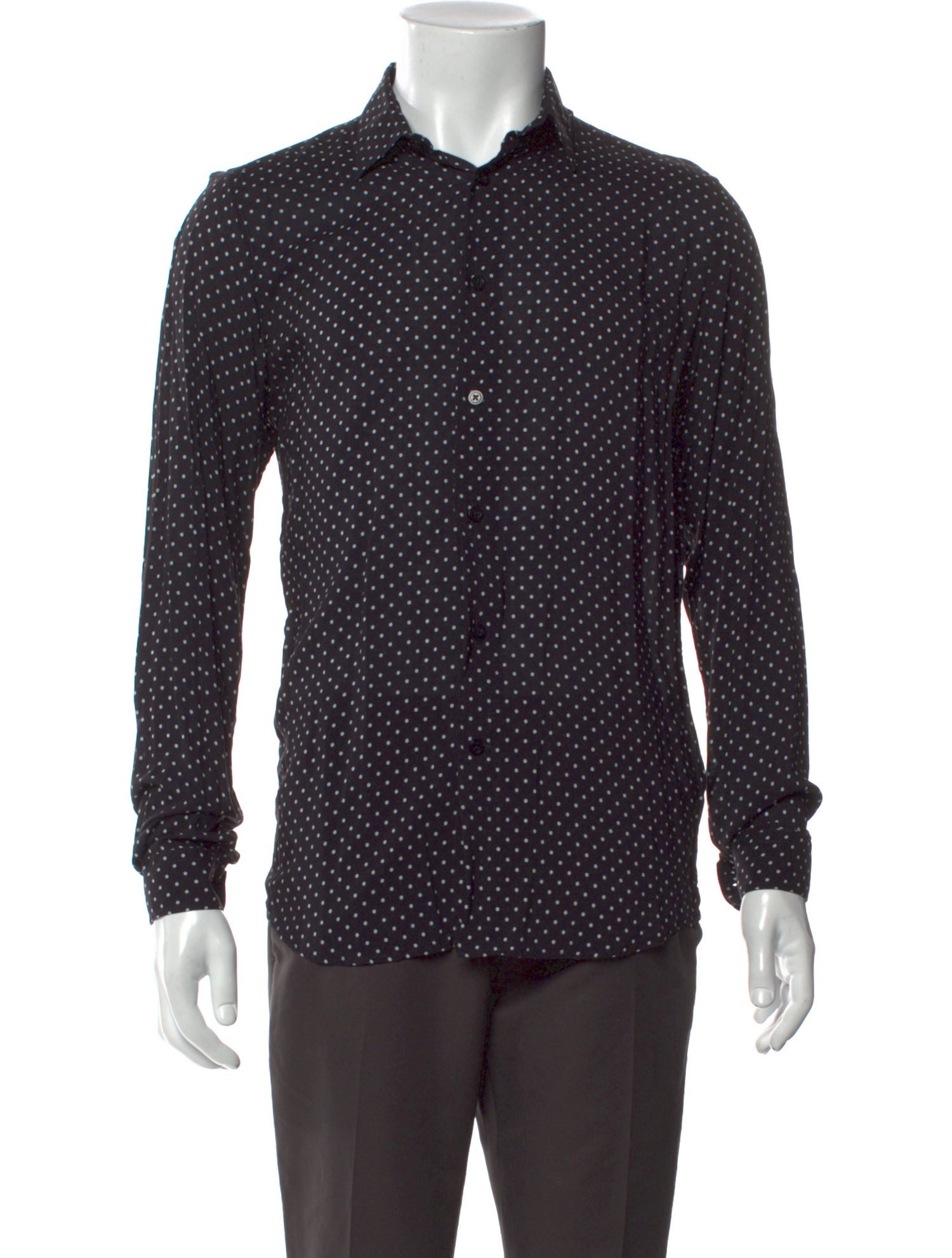 AMI Alexandre Mattiussi Polka Dot Print Long Sleeve Dress Shirt