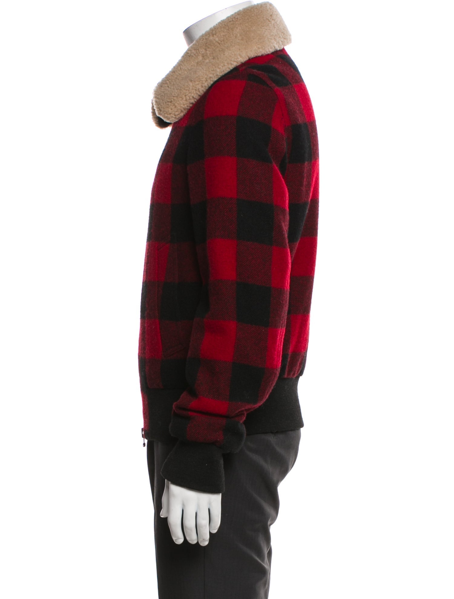 AMI Alexandre Mattiussi Wool Plaid Print Utility Jacket