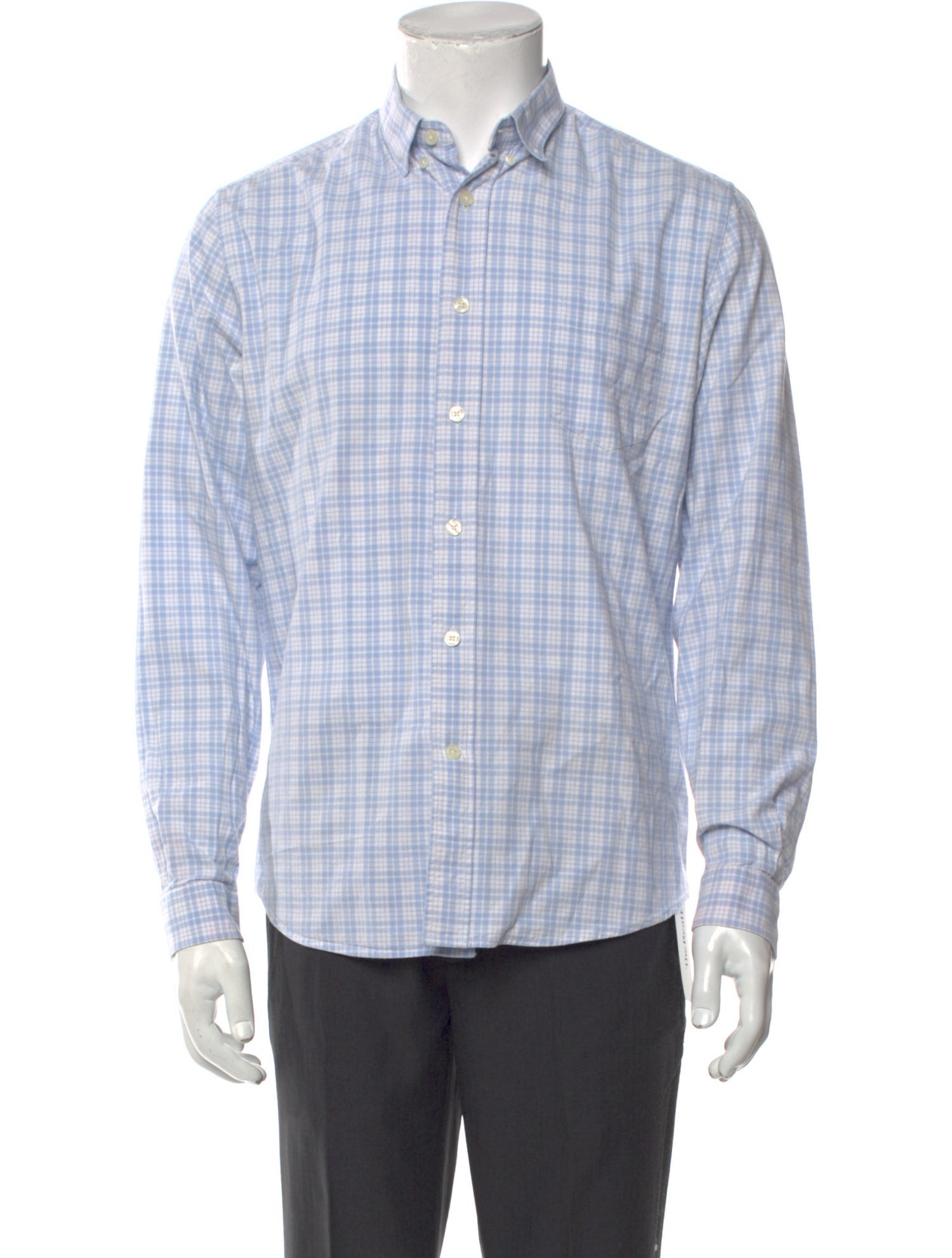 AMI Alexandre Mattiussi Plaid Print Long Sleeve Shirt