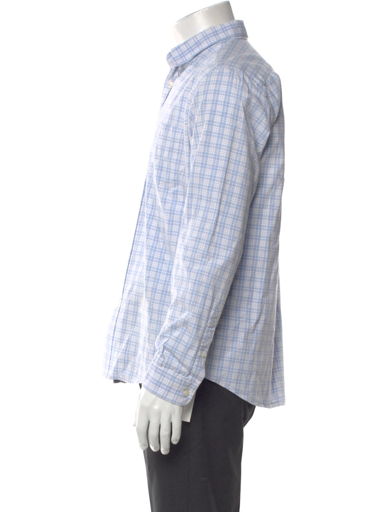AMI Alexandre Mattiussi Plaid Print Long Sleeve Shirt