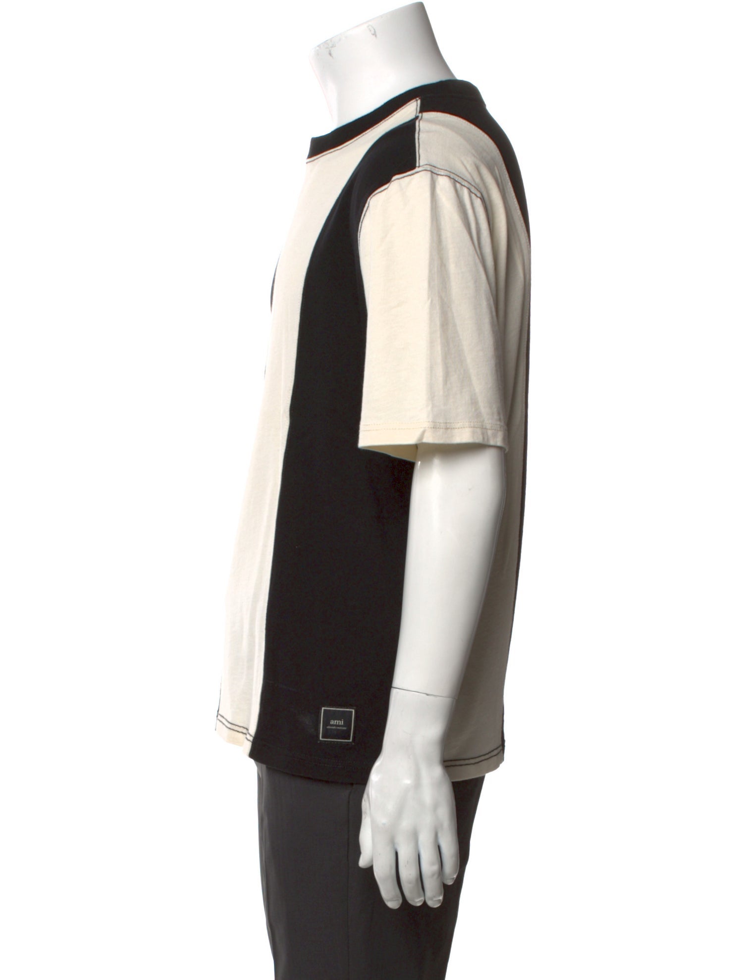 AMI Alexandre Mattiussi Colorblock Pattern Crew Neck T-Shirt