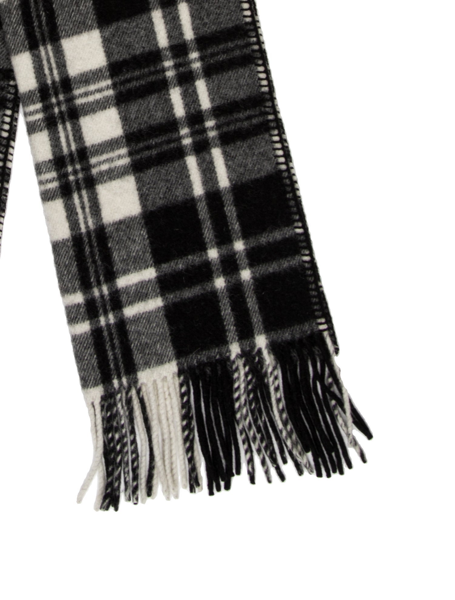 AMI Alexandre Mattiussi Virgin Wool Plaid Print Scarf