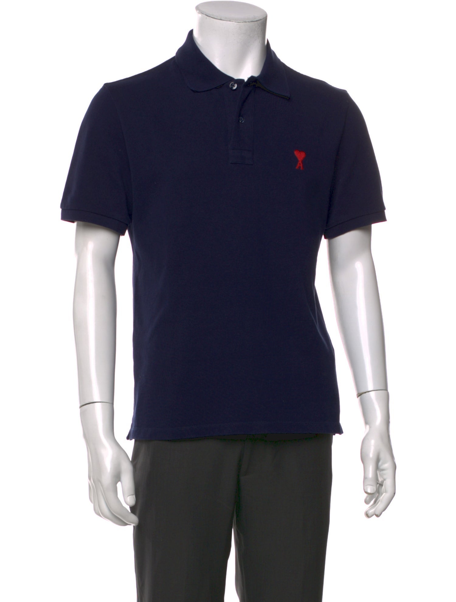 AMI Alexandre Mattiussi Collar Short Sleeve Polo Shirt