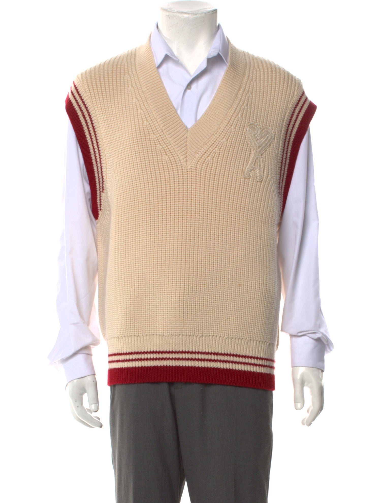 AMI Alexandre Mattiussi Virgin Wool Striped Sweater Vest