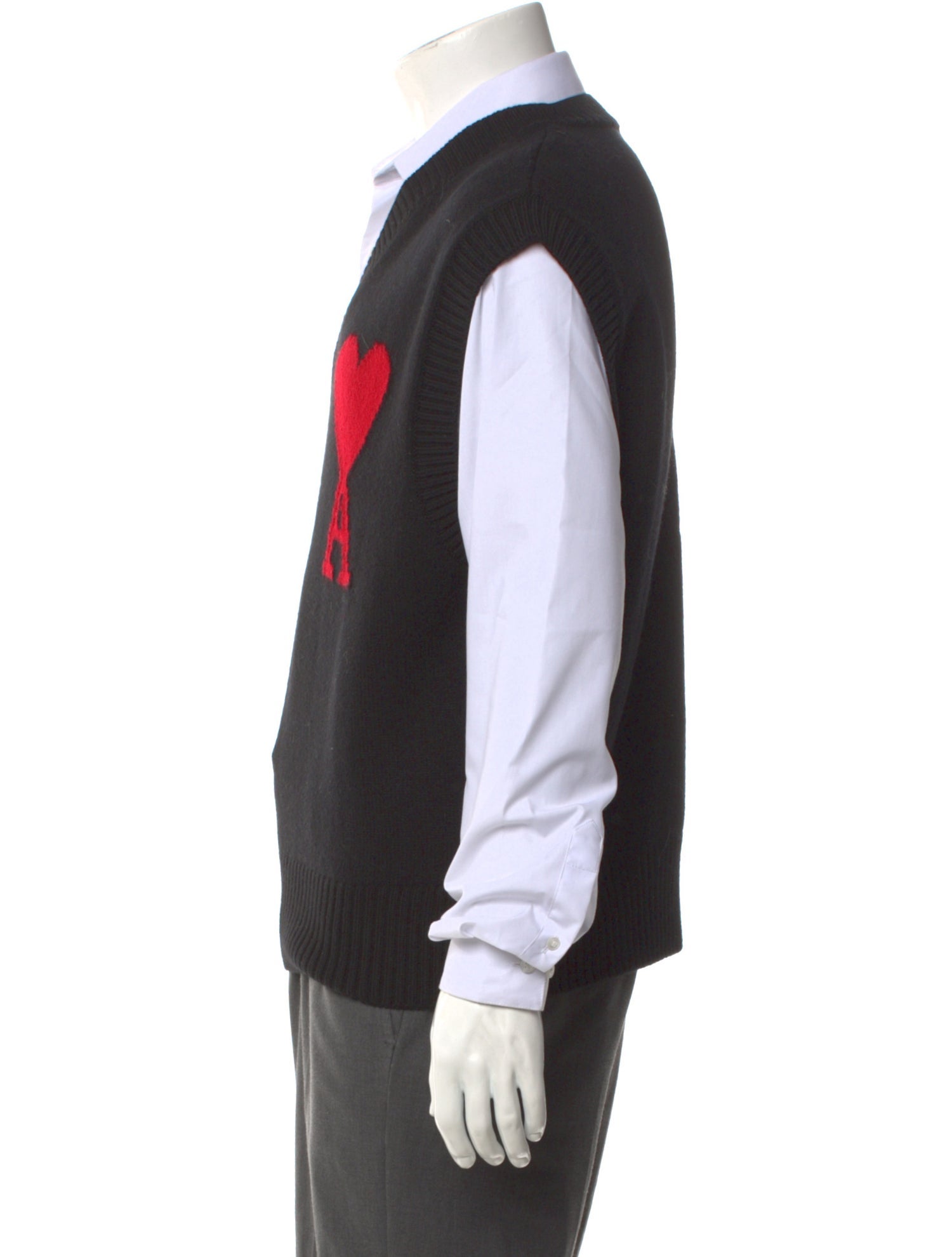 AMI Alexandre Mattiussi Virgin Wool Graphic Print Sweater Vest